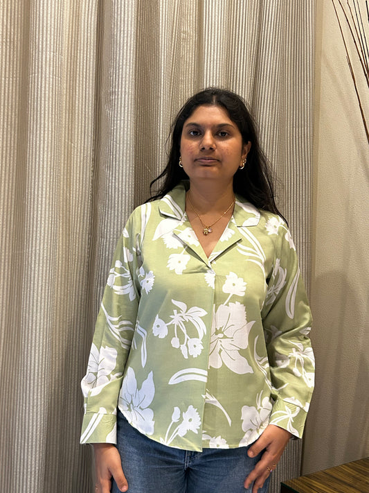 Bagh: Hara phool Full sleeve collar